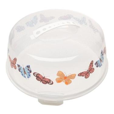 Imagem de Prato para Bolo Butterfly de Plástico com Tampa e Alça - Lyor