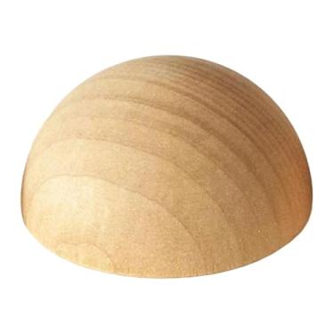 Imagem de shamjina Meia bola de madeira, meia esfera, acessório decorativo inacabado para móveis grandes, escada, corrimão, tampa para artesanato, 12cm