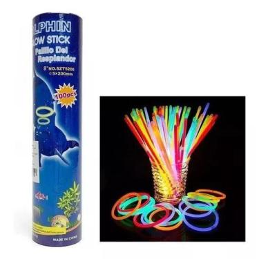 Imagem de 100 Unidades Pulseiras Neon Fluorescentes Tubo Para Festa Aniversário 