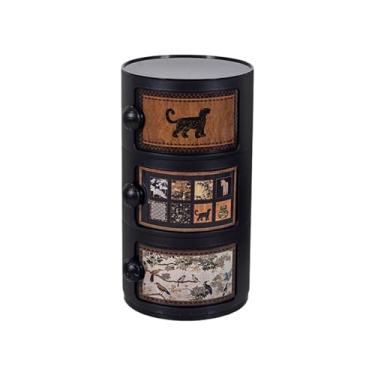 Imagem de Mesa De Cabeceira Estreita De Plástico Com Porta De Correr, Moderna Para Sofá, Dormitório E Espaços Pequenos(Black)