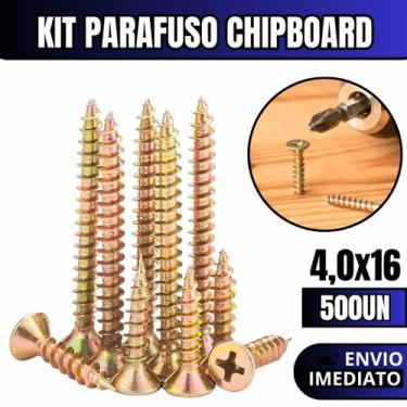 Imagem de Kit 500 Parafusos Chipboard Phillips Para Madeira 4,0x16 - HD Ferragen