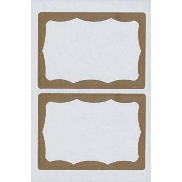 Imagem de MACO Emblemas de nome de borda dourada à mão ou a laser/tinta, 6,3 x 9,5 cm, 100 por caixa (NB-266A)