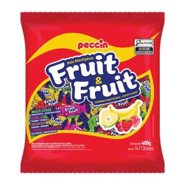 Imagem de Bala mastigável Fruit e Fruit Peccin Pacote 400gr