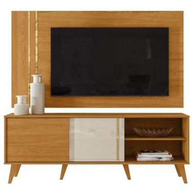 Imagem de Painel Rack Bancada Tv 60 Pol 160 cm Cronos Cinamomo Off White MADETEC