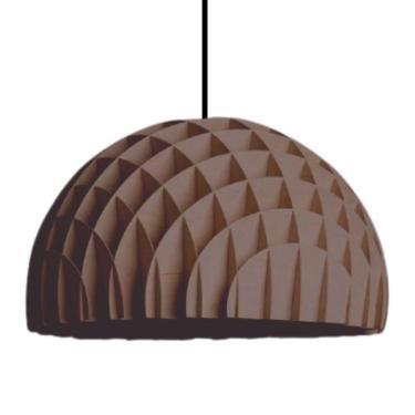 Imagem de Luminária Teto Tipo Pendente Colméia Mdf - Completa Cor: Marrom