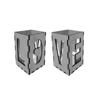Imagem de Castiçal Love Com Vela Eletrônica - Preto