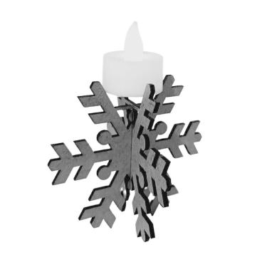Imagem de Castiçal Frozen Com Vela Eletrônica - Preto