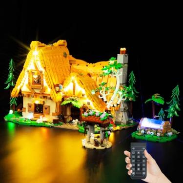 Imagem de Hilighting Kit De Iluminação Led Atualizado Para O Conjunto Construção Lego Branca Neve E Os Sete Anões, Versão Com Controle Remoto Compatível 43242 (Modelo Não Incluído)
