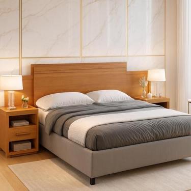 Imagem de Cabeceira Para Cama Queen Dinamarca com Criado Box Casal e Queen Até 1