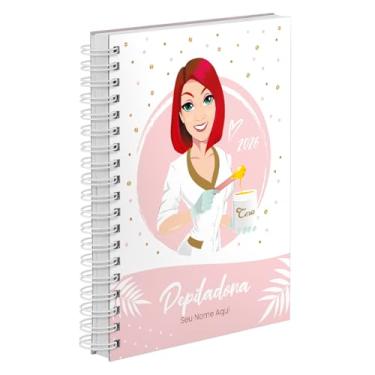 Imagem de Agenda Comercial 2026 Personalizada Capa Dura Depiladora Ruiva Cores (Rosa)
