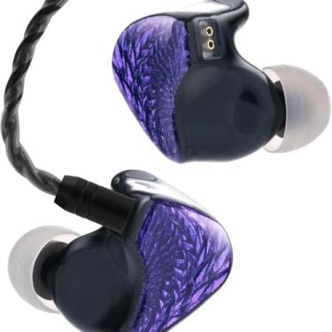 Imagem de Fone De Ouvido Profissional Intra-auricular Celest Wyvern Preto 1DD Fone de Ouvido HiFi com Fio - Ideal para Jogos com Placa Frontal de Pintado à Mão, Cabo Removível 0,78 2 Pinos para Músicos