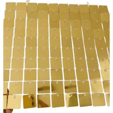 Imagem de Painel Mágico Shimmer Wall Placa Dourado Brilhante 30x30cm - PB Festas