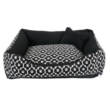 Imagem de Caminha para Cachorro ou Gato Médio Algodão + Ossinho(Patinha Preto)