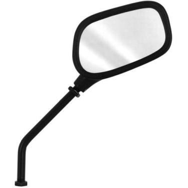 Imagem de Espelho Retrovisor Cromo Forte Esportivo Oval Direito Esquerdo, PRETO,