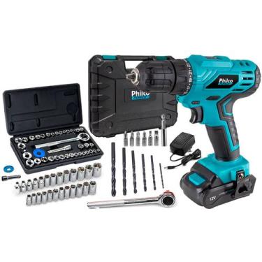 Imagem de Parafusadeira E Furadeira Philco Ppf12m 12v + Kit 40 Peças Fertak