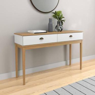 Imagem de Aparador Buffet 2 Gavetas 136cm Puxador Concha Pés Madeira - Movelbent