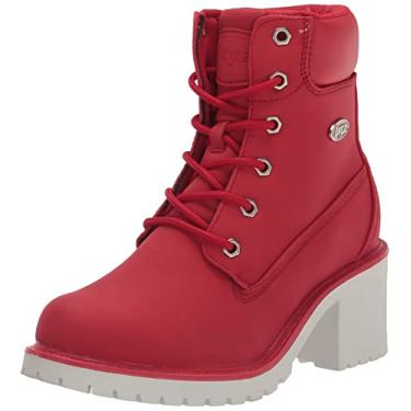 Imagem de Lugz Bota feminina da moda cravo, Vermelho/branco., 6.5