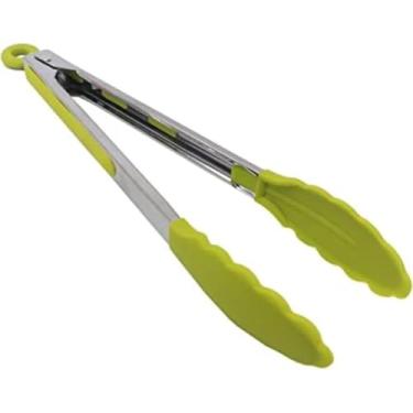 Imagem de Pegador de Salada e Carne em Silicone e Aço Inox Resistente ao Calor, Multiuso com Trava de Segurança, Utensílio de Cozinha Durável Antiaderente para Churrasco, Cozinha e Buffet 27cm Linha Premium