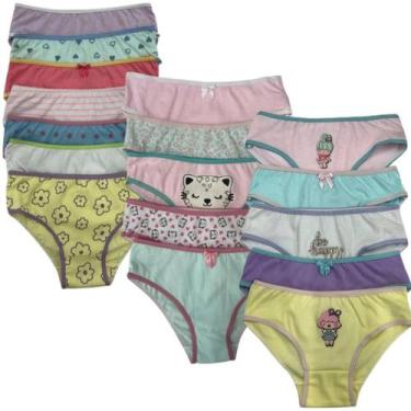Imagem de KIT 16 Calcinhas Infantil  Algodão de Verdade e Conforto que Dura o Di