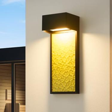 Imagem de AIBISOD Luminária de parede externa LED de 16 polegadas 10 W, iluminação externa do crepúsculo ao amanhecer para casa, lanterna de parede externa, preta, luminárias externas modernas, perfeitas para