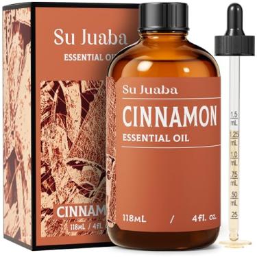 Imagem de SU JUABA Óleo essencial de canela 118 ml, 100% puro natural para difusor, massagem, cuidados com a pele, aromaterapia, velas DIY, sabonetes e limpeza doméstica - 118 ml