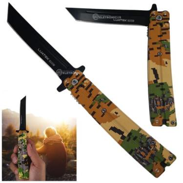 Imagem de Canivete Aço Inox 22,9cm com Trava, Abertura Semiautomática e Clip de 