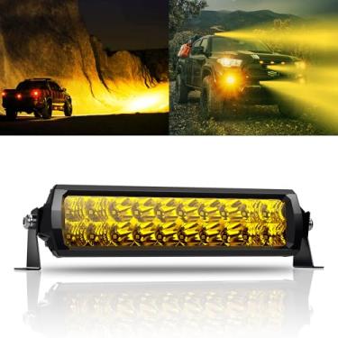 Imagem de EK ENNOKING Barra de luz LED âmbar de 30,5 cm, fileira dupla, super brilhante, luz de LED, luz de neblina, para caminhonete off-road 10 x 10 cm, quadriciclo, UTV, SUV, barco, 9-36 V, 100 W, IP68, à