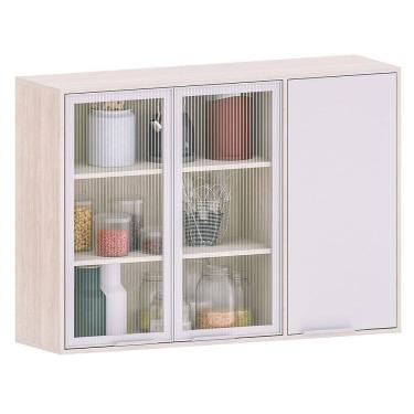 Imagem de Armário Aéreo para Cozinha com Portas de Vidro 120 cm Atenas