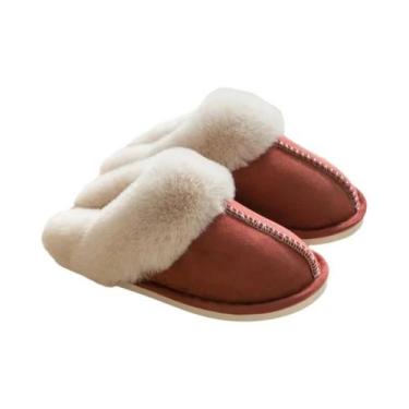 Imagem de Chinelo de Inverno Feminino Quente - Pele Sintética com Interior de Pe