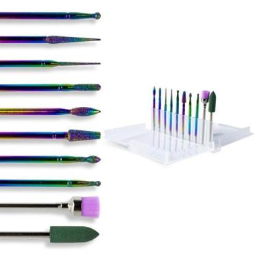 Imagem de Kit 10 Brocas Diamantada Escovinha Polidora + Caixa Suporte - Arte Sed