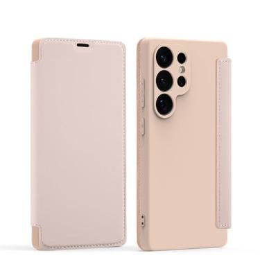 Imagem de HJZSZX Para Samsung S25Plus Proteção Total Silicone Líquido Flip Phone Case Wallet Cartão Slot Bracket Cover (Para Samsung S25Plus/Rosa)