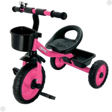 Imagem de Triciclo Infantil Rosa C/duas Cestinhas Até 25 Kg 7628 - Zippy Toys