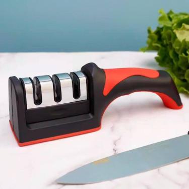 Imagem de Afiador De Facas Amolador 3 Opção Afiar Cozinha 