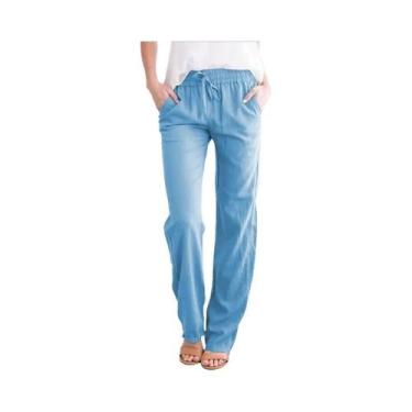 Imagem de Calça Feminina Soltinha de Algodão e Cânhamo - Perfeita para Primavera