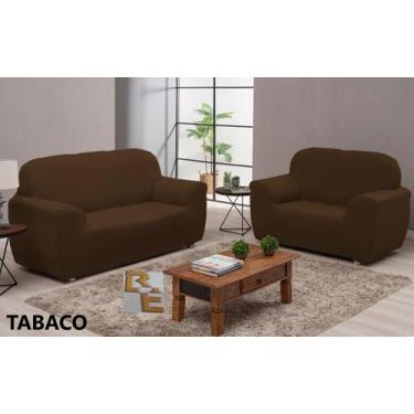 Imagem de Jogo de Capa de Sofa 2 e 3 Lugares Coladinha s/ elasticos Malha Gel - 