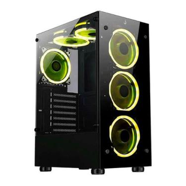 Imagem de Gabinete Gamer Rise Mode Glass 06X Black, Usb 3.0, Vidro