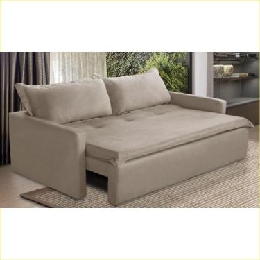 Imagem de Sofá Sem Caixa Retrátil e Reclinável 2,00m com Molas Karla Suede Cappu