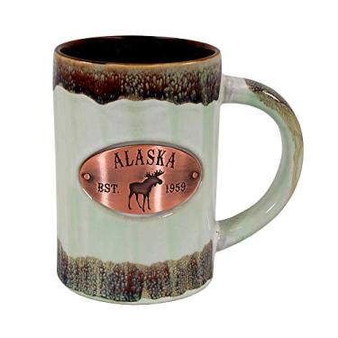 Imagem de Americaware Caneca de medalhão de cobre do Alasca com esmalte reativo de 425 g