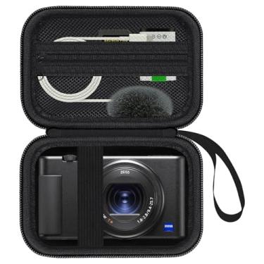 Imagem de HESPLUS Capa para câmera digital Sony ZV-1/ZV-1F/ZV-1 II para criadores de conteúdo e vloggers, caixa protetora para câmera, bolsa rígida de armazenamento de viagem, bolso de malha para cabos