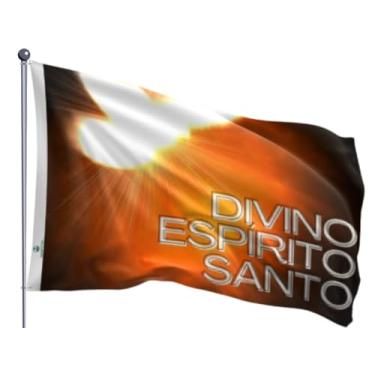 Imagem de Bandeira Divino Espírito Santo Pomba Fogo Uma Face Estampada Tamanho 70x100cm