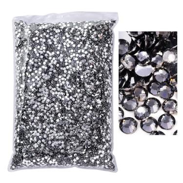 Imagem de Blinginbox 5000 peças de strass flatback, strass de resina não hotfix grande quantidade atacado para artesanato DIY design criativo, roupas, maquiagem, arte de unhas (6 mm = 0,6 cm, diamante preto)