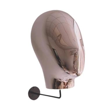 Imagem de oshhni Suporte de cabeça de peruca para perucas, suporte de parede para exibição de chapéus, manequim, modelo de cabeça para chapéus, shopping, apliques de, Rosa Ouro Preto