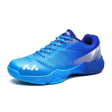 Imagem de Tênis De Badminton Para Adulto Mulher Masculina Leve Respirável Tênis Squash Extra Largo Para Voleibol Pickleball, Blue, 40 EU
