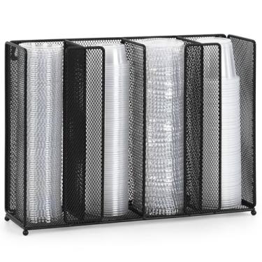 Imagem de Cairondin Organizador de tampa de molho para parede ou bancada, suporte de porção de plástico descartável para buffet de cozinha, restaurante, serve para copos de gelatina e condimentos de 60 a 155 ml