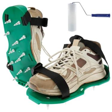 Imagem de Sapatos de ponta para piso epóxi, sapatos aeradores de gramado, sapatos pontiagudos com pontas curtas, kit de ferramentas de autonivelamento de piso de cimento com rolo, ferramenta de pintura de piso