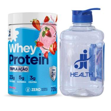 Imagem de Whey Protein com Creatina J & I Health 720g + Garrafa para Academia 2 