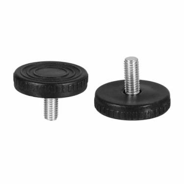 Imagem de DTGN M8 x 18 x 40 mm (DxLxOD) Pés niveladores deslizantes para móveis - Pacote com 24 - Bom para móveis - Niveladores de móveis com rosca ajustável - Preto