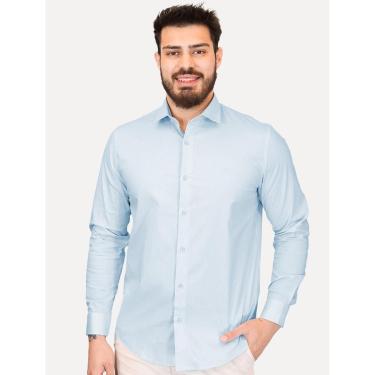 Imagem de Camisa Aramis Masculina Regular Tricoline Liso Stretch Azul Claro-Masculino