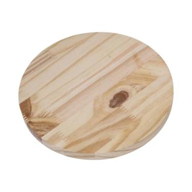 Imagem de Bolacha Painel Redondo Disco Pinus 20cm Quadro Artesanato Lettering (Pinus 15mm)