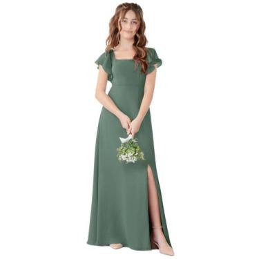Imagem de Vestido de dama de honra Jirocum JR001 para meninas, tamanho de eucali